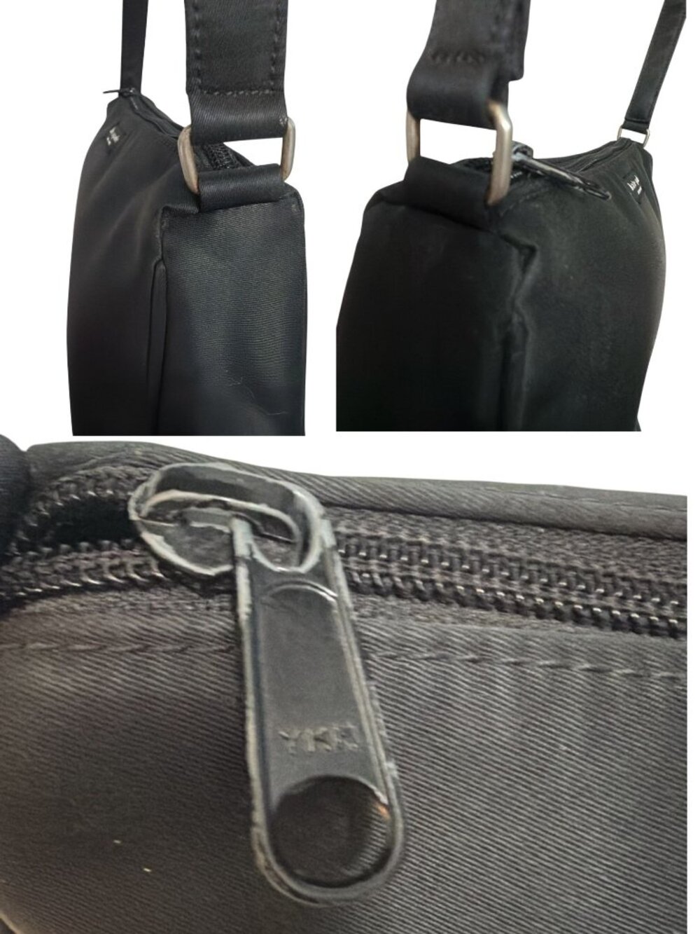 VTG Kate Spade Original Nylon Shoulder Bag Black Handle Satchel 90s Y2K Baguette - Picture 9 of 9